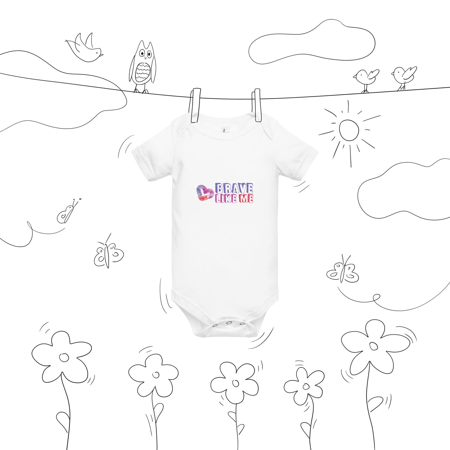 Brave Like Me Short Sleeve Onesie (Unisex)