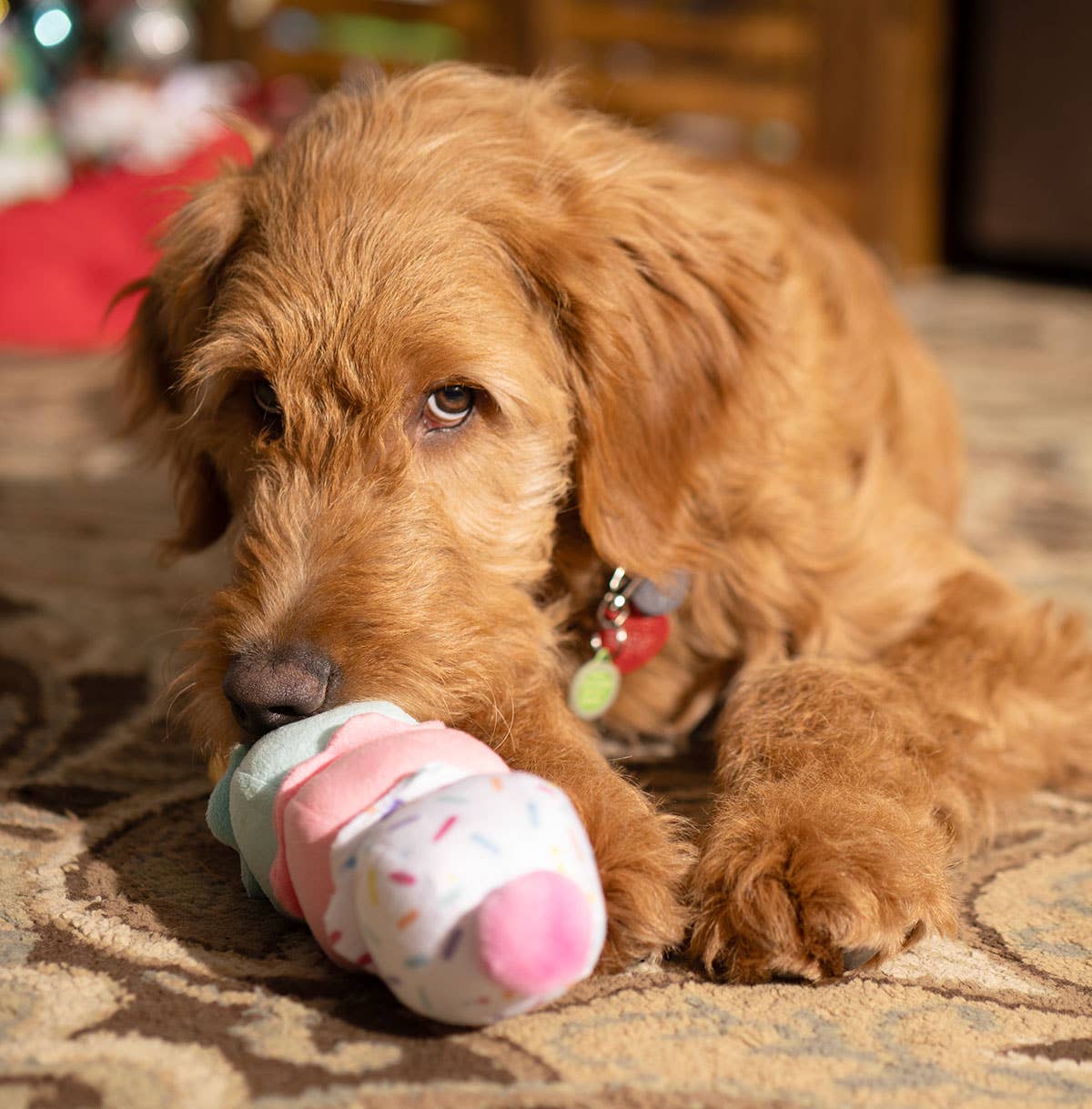 Dog Toy - 3-Scoop Ice Cream Cone Plush 12"