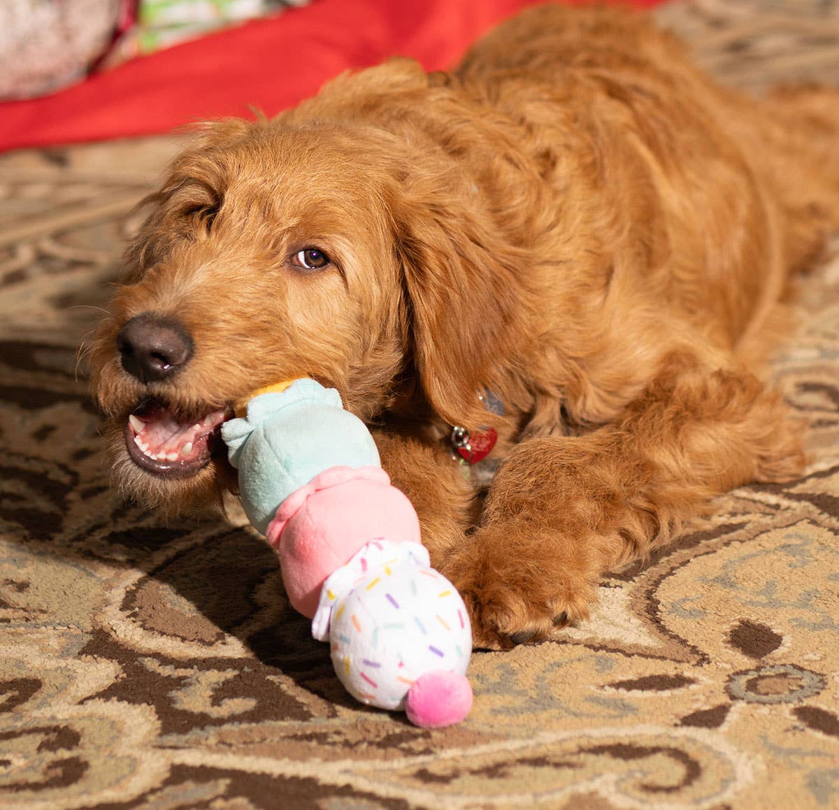 Dog Toy - 3-Scoop Ice Cream Cone Plush 12"