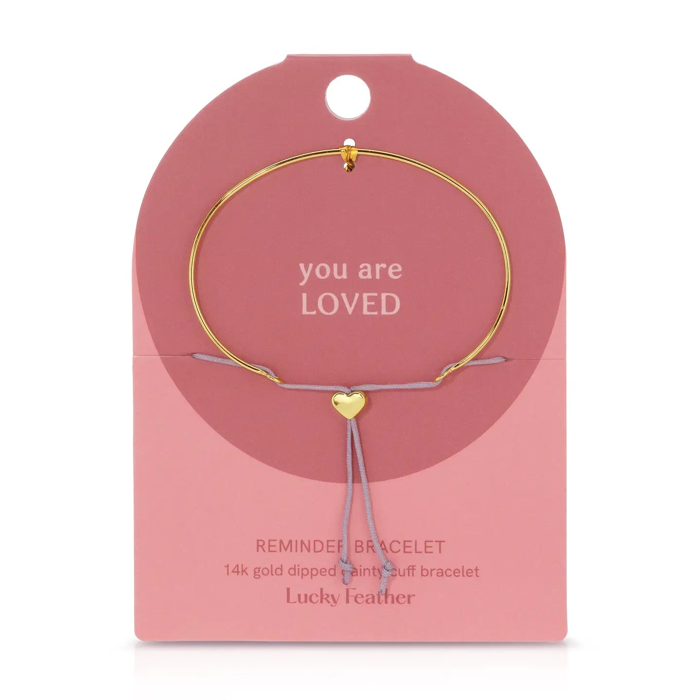 Brave Bracelet - You Are Loved Heart Charm Bracelet - Gold