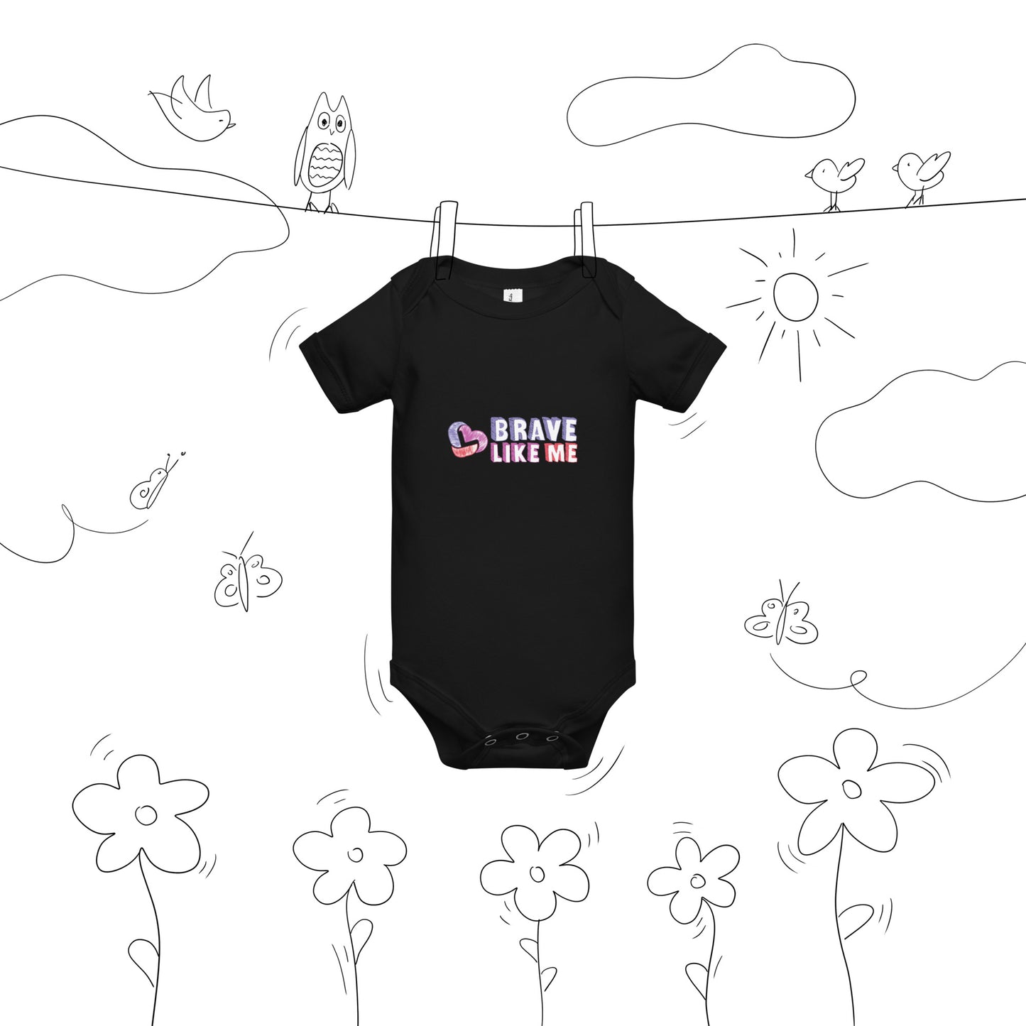 Brave Like Me Short Sleeve Onesie (Unisex)