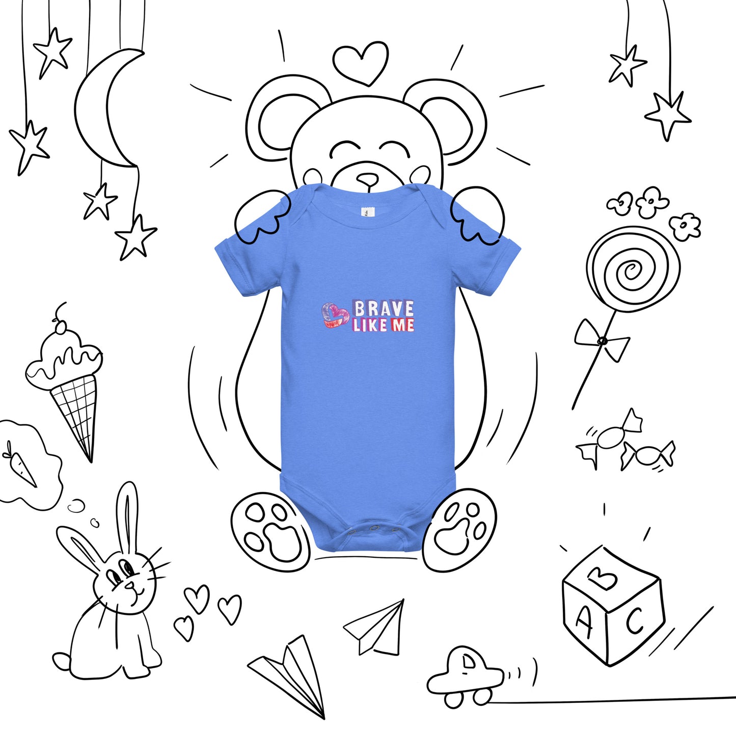 Brave Like Me Short Sleeve Onesie (Unisex)