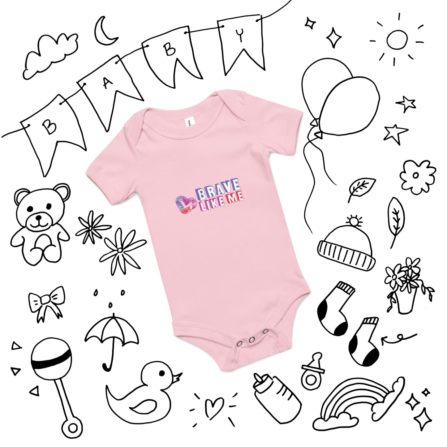 Brave Like Me Short Sleeve Onesie (Unisex)
