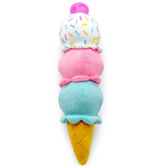 Dog Toy - 3-Scoop Ice Cream Cone Plush 12"