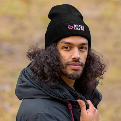 Brave Like Me Embroidered Cuffed Beanie (Unisex)