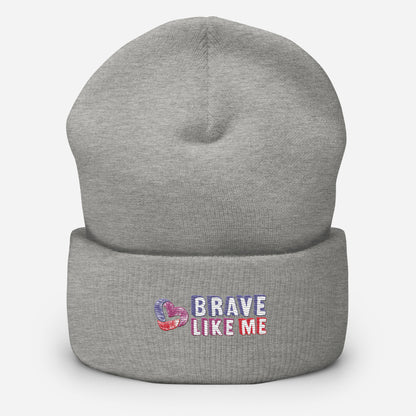 Brave Like Me Embroidered Cuffed Beanie (Unisex)