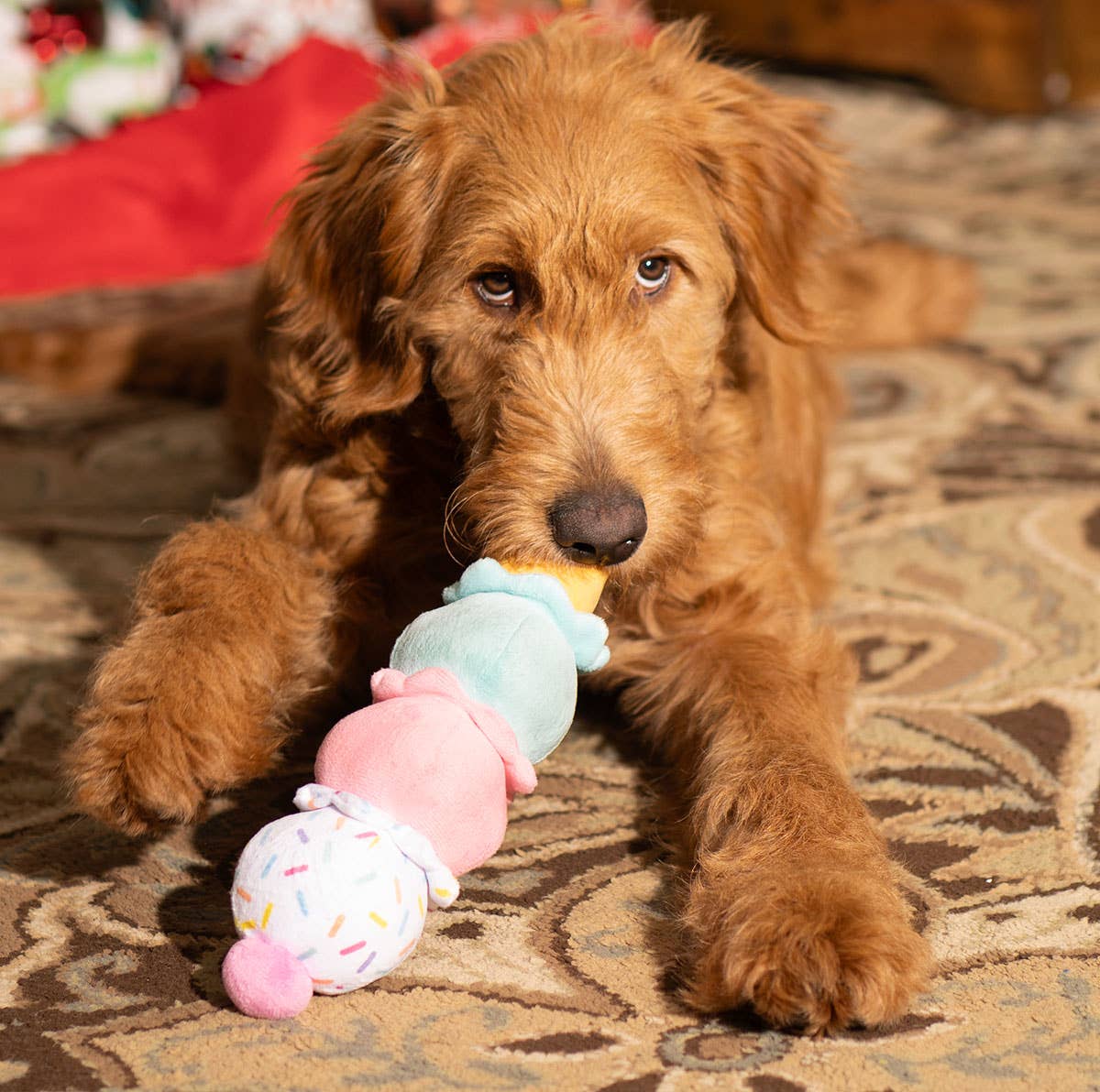Dog Toy - 3-Scoop Ice Cream Cone Plush 12"