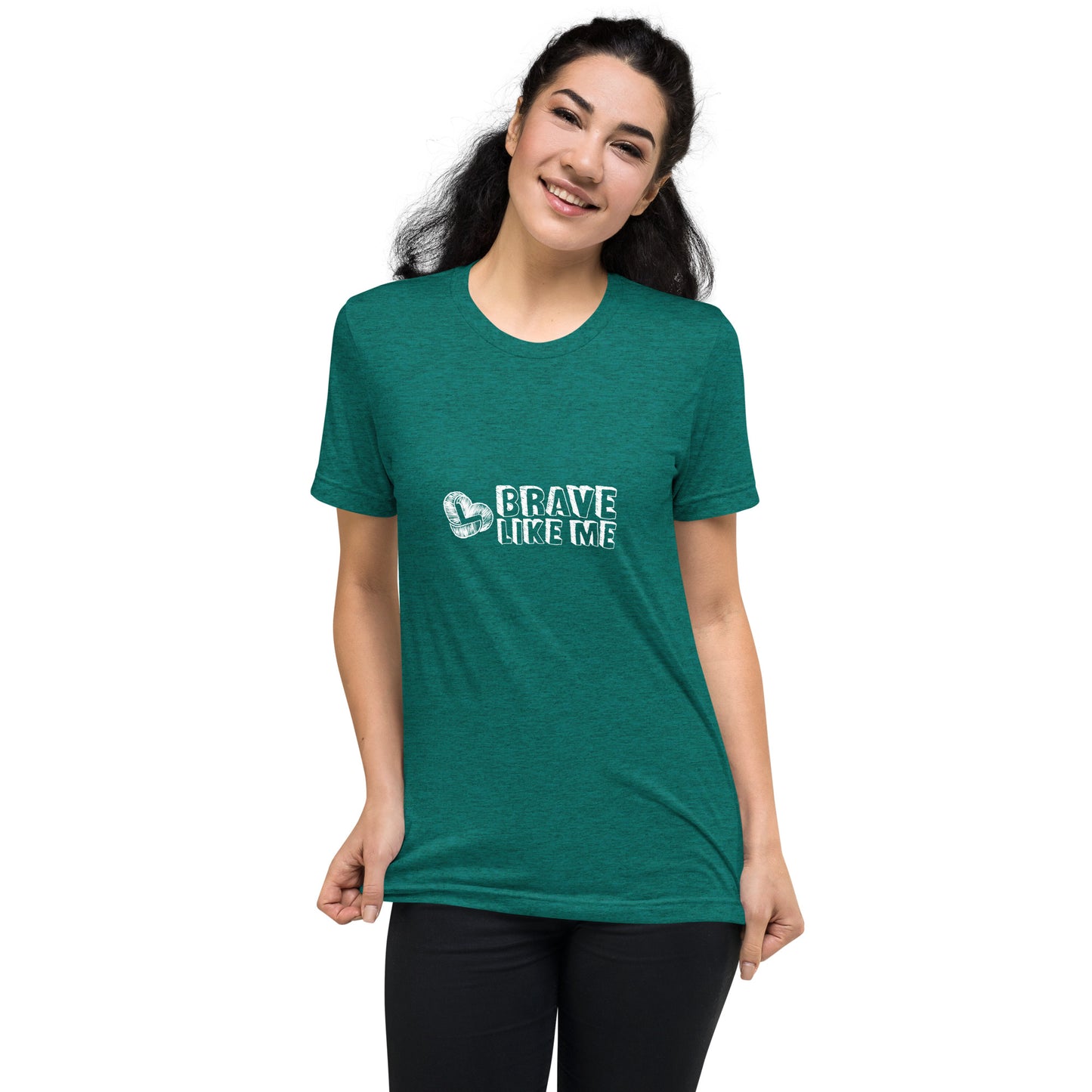 Brave Like Me Tri-Blend T-Shirt (White Logo, Unisex)