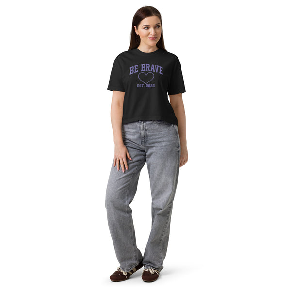 Be Brave signature boxy tee in black