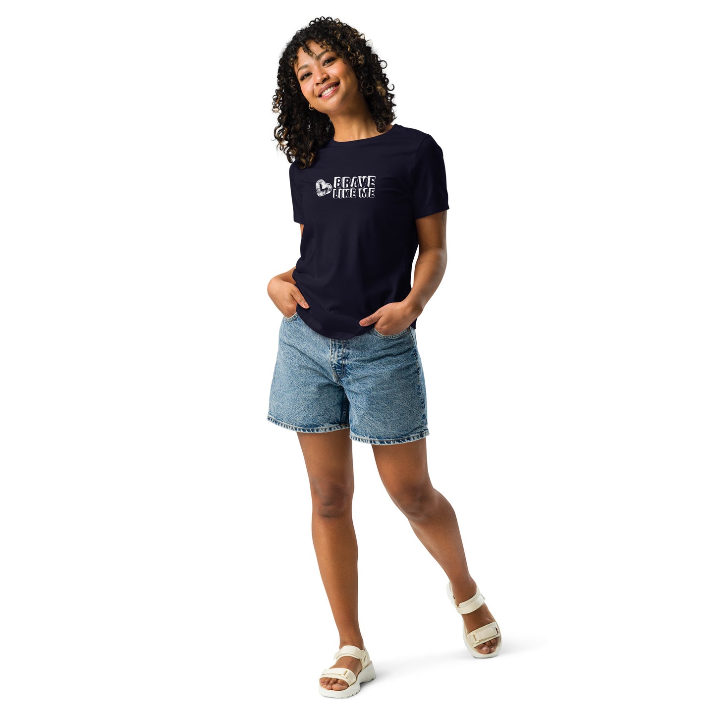 Brave Like Me Relaxed T-Shirt (White Logo)